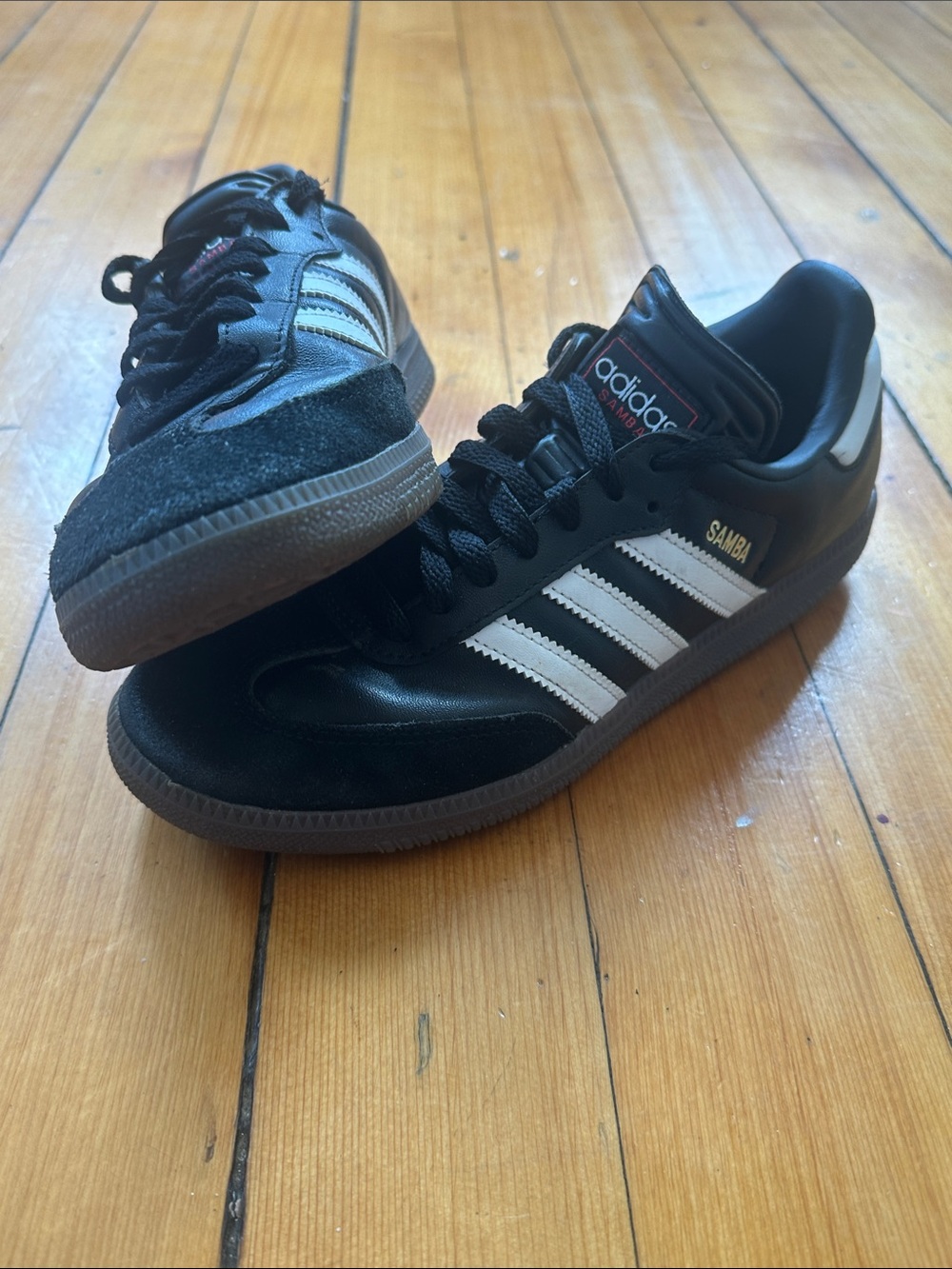 adidas Samba Black with White Stripes and Gum Sole